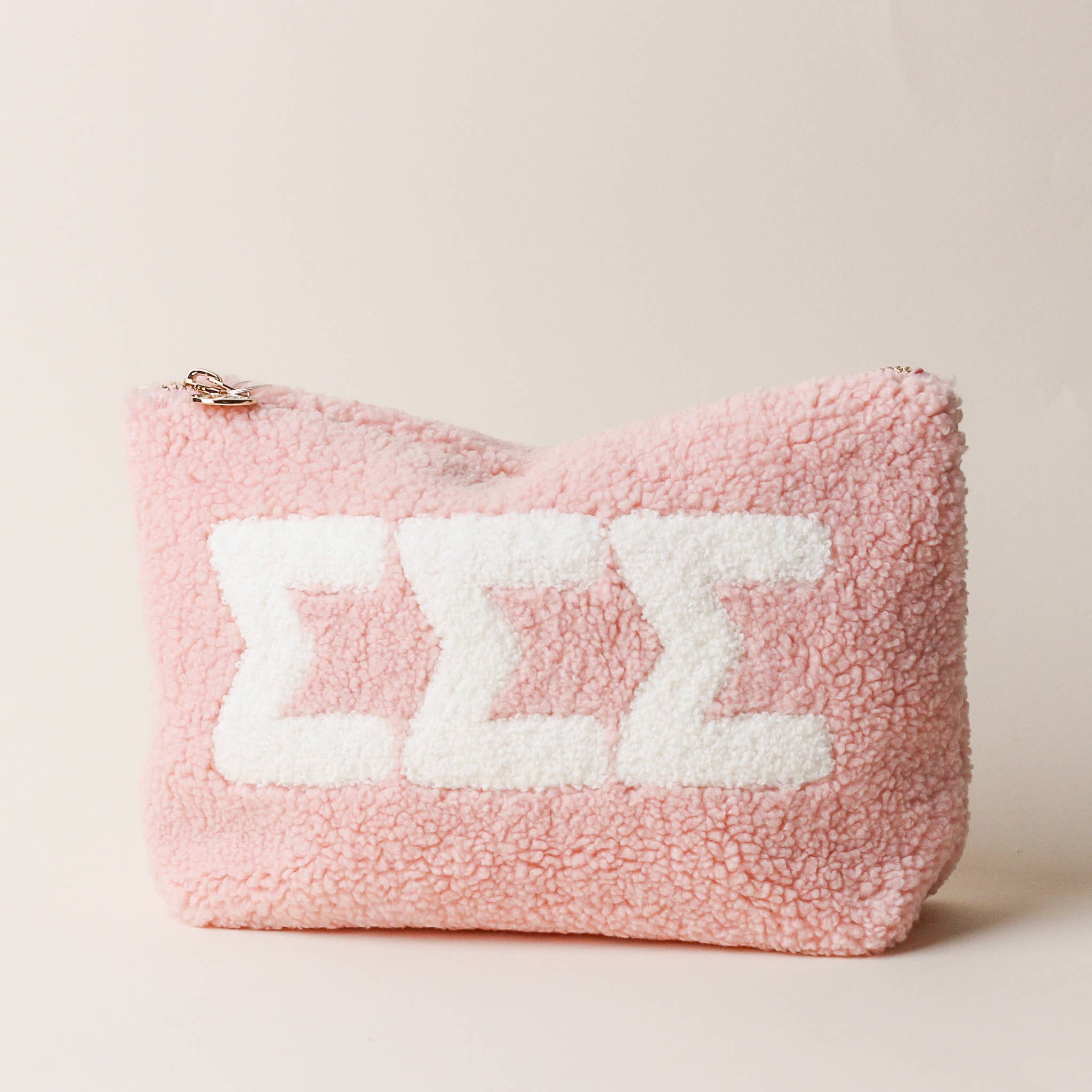 The Darling Effect - Wholesale Pouch - Women's - SORORITY SALE - Greek Letter Teddy Pouch - Blush12