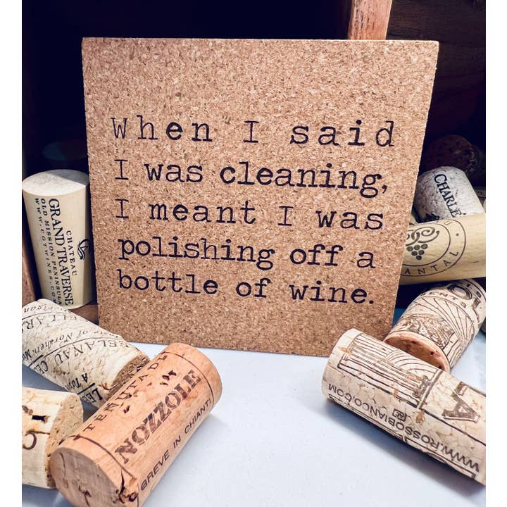 ellembee gift - Venta al por mayor Posavasos - Posavasos de corcho grabado con láser divertido vino pulido1