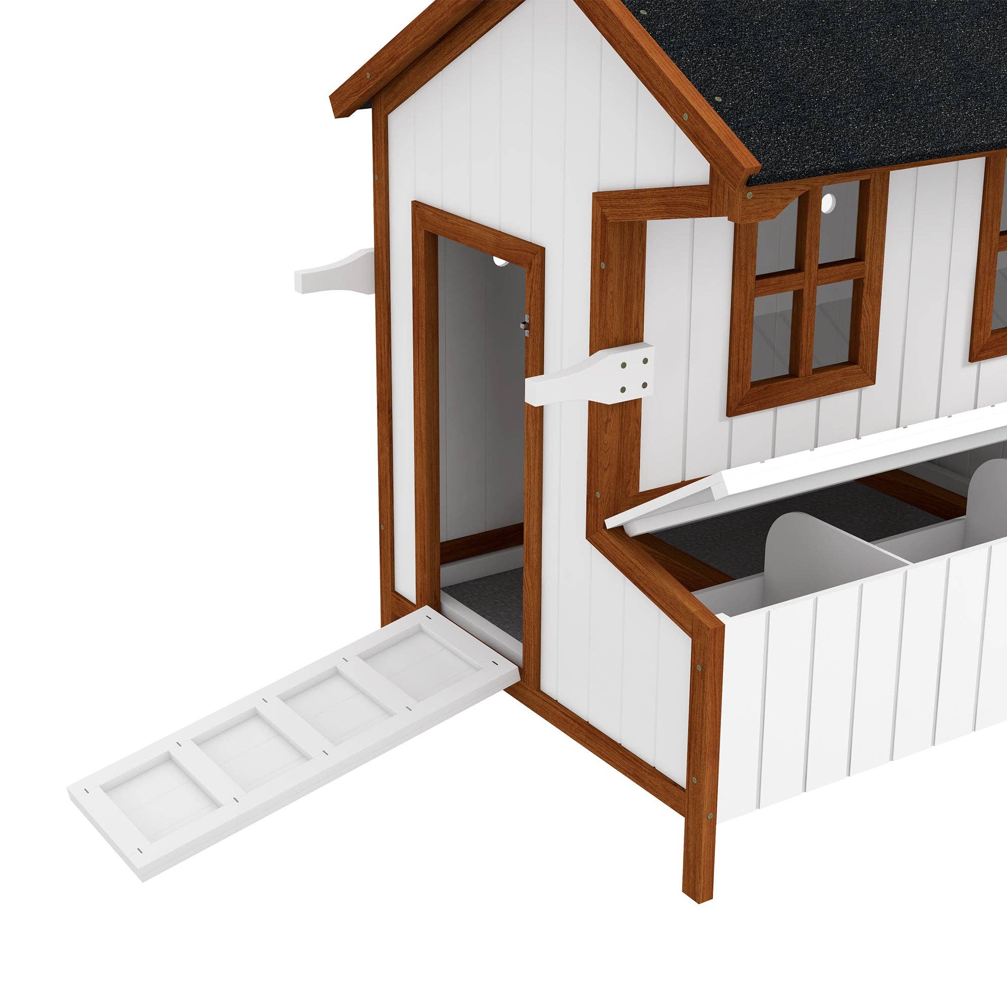 39F Inc. - Wholesale Outdoor Ornament/Decor - 47in Wooden Chicken Coop with Nesting Box and Ramp6