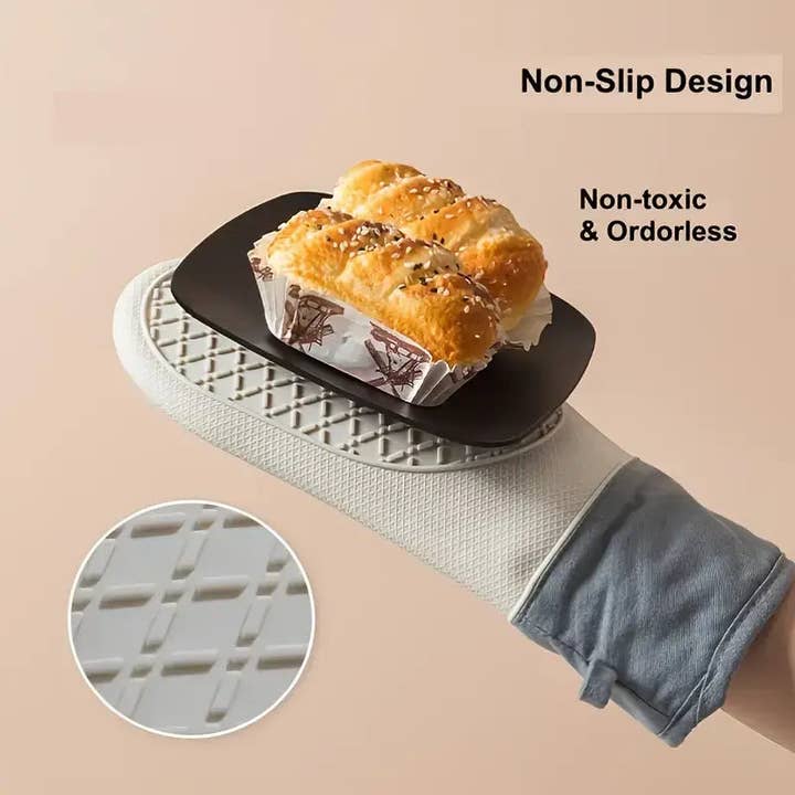 Huis Van Merken - Wholesale Oven Mitt/Pot Holder - Versatile Silicone Kitchen Gloves - Heat Resistant, Waterproof & Non-Stick3