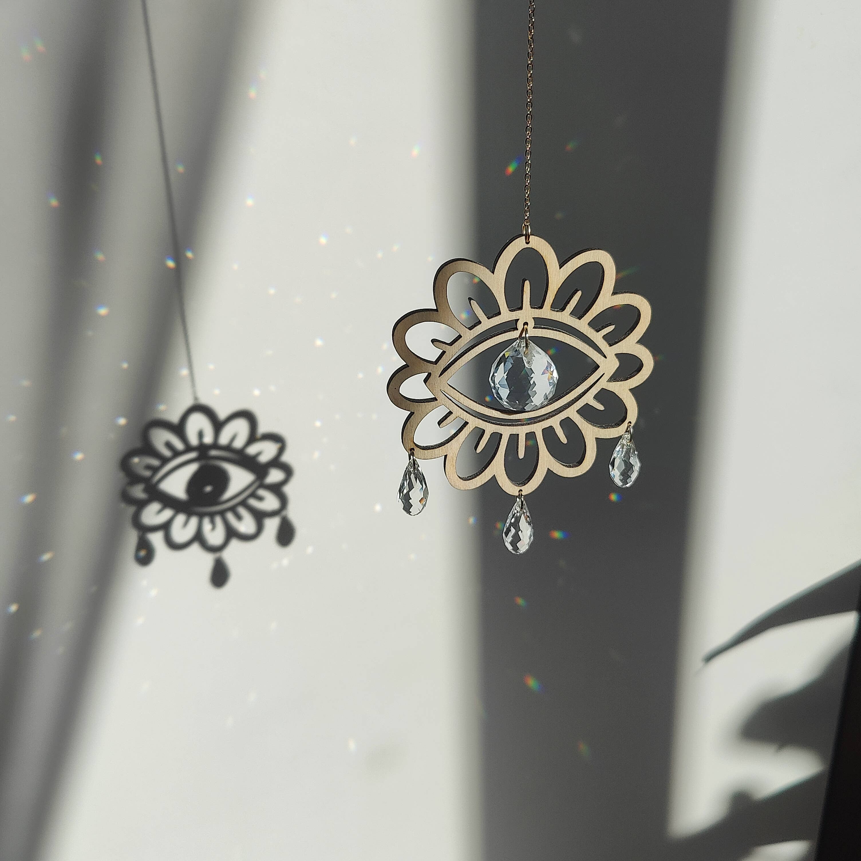 Atelier Intuitive - Wholesale Suncatcher - CLARA • Wooden and glass crystal suncatcher0