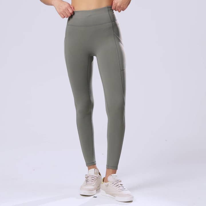 Sodalemon - Wholesale Athletic Pants - Women's - Women High-Waisted No Visible Sand Wash Yoga Jogger Pants4