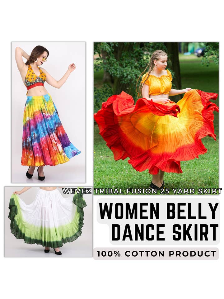 Wevez - Wholesale Skirt - Women's - American Tribal Style 25 Yards Cotton Renaissance skirt36