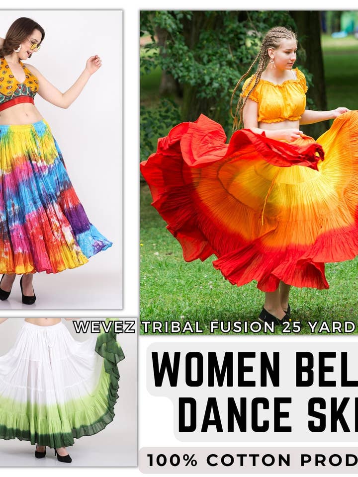 American Tribal Style 25 Yards Cotton Renaissance skirt for wholesale by Wevez