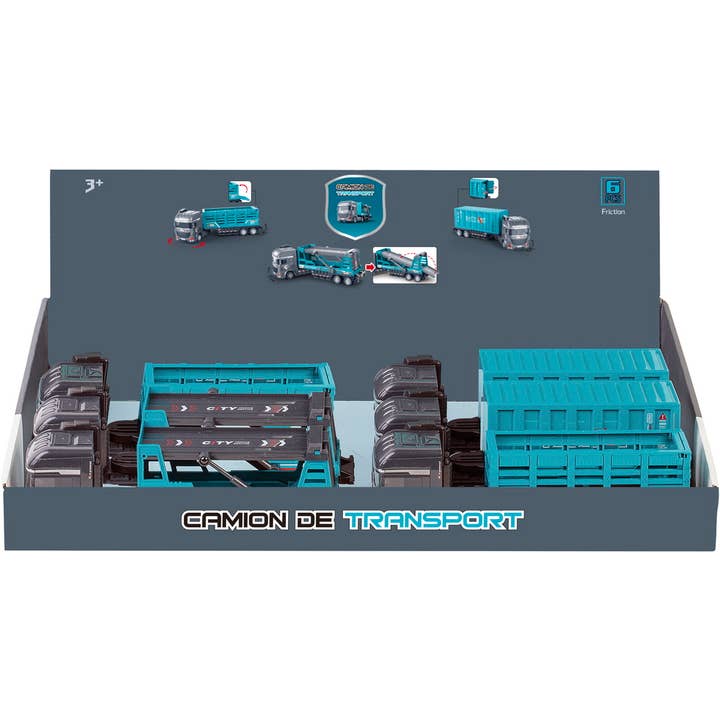 Camión de transporte 25 cm, metal, con fricción - modelo aleatorio para venta al por mayor de WDK GROUPE PARTNER