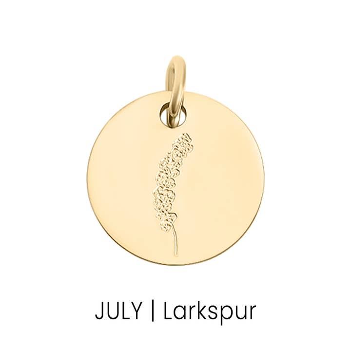 WJW - Wholesale Individual Charm/Pendant - 18K Gold PVD Stainless Steel Birth Flower Charm6