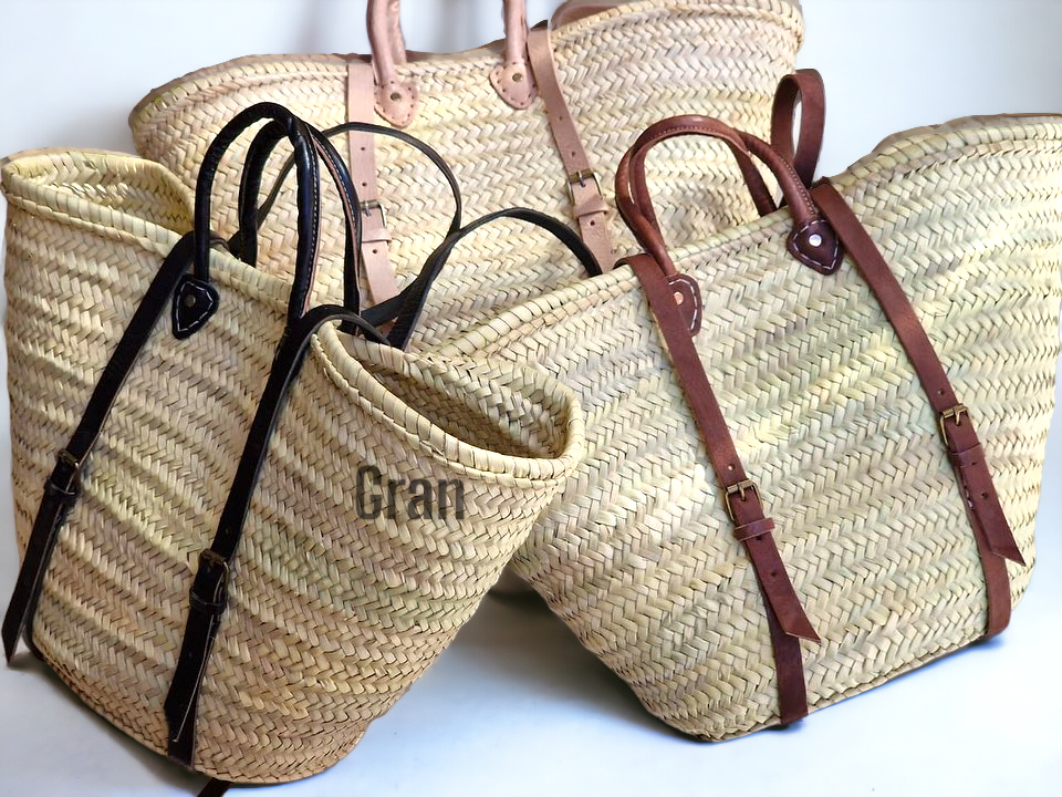 Gran Wholesale - Wholesale Backpack - Women's - Moroccan French Market Basket Bag - Backpack with Leather4