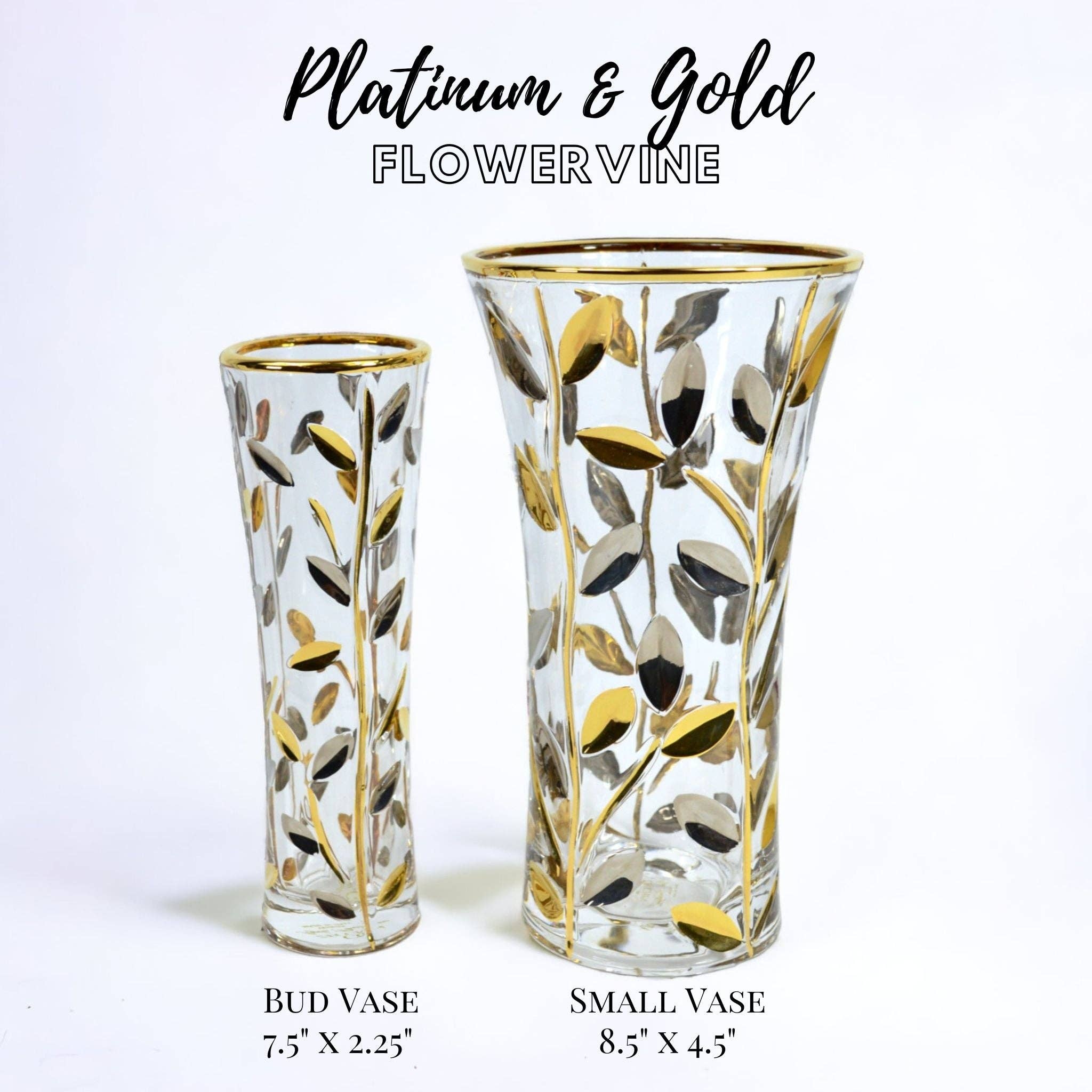 Via Graceffo - Wholesale Vase - Flowervine, Bud Vase, Platinum and Gold Italian Crystal6