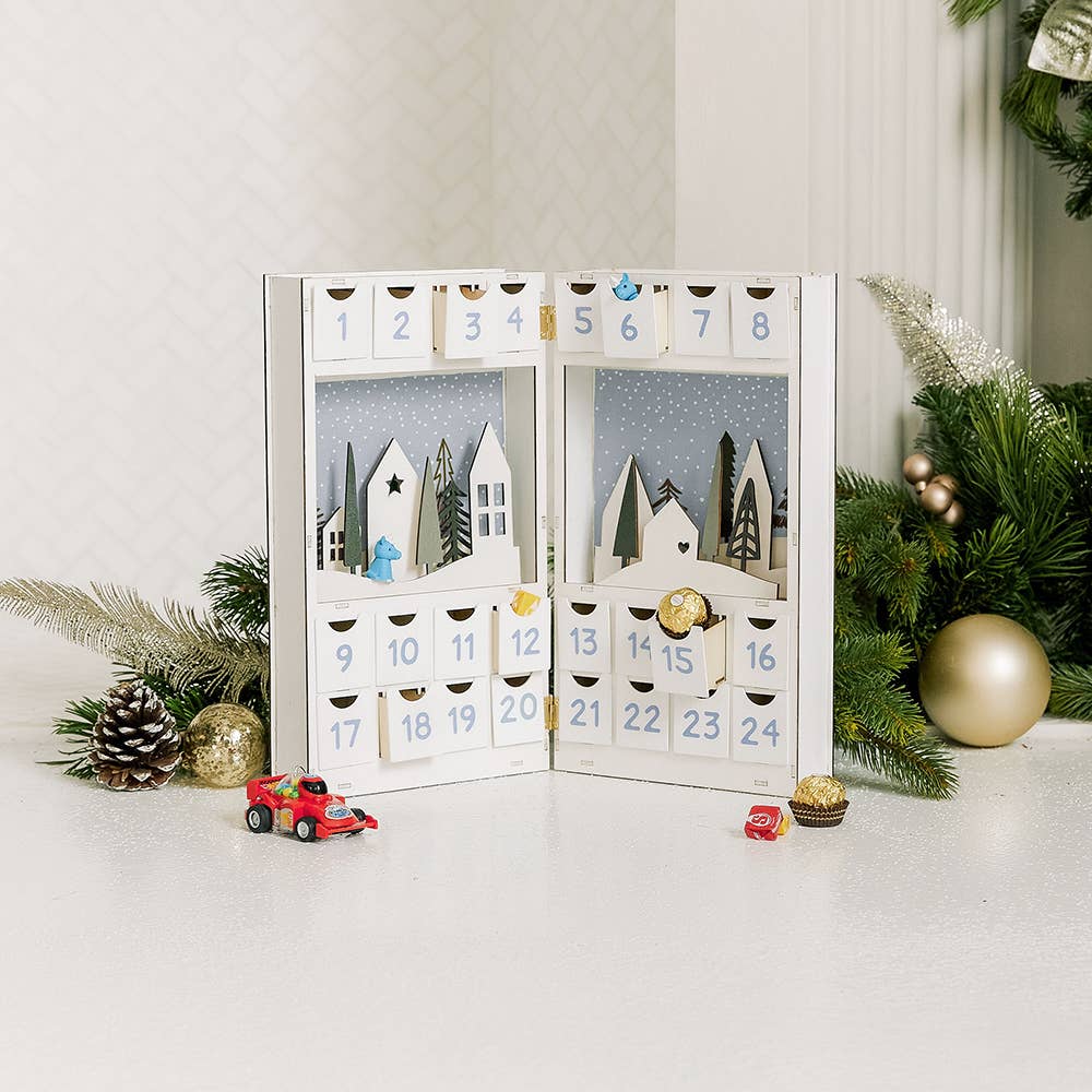 Weddingstar Inc. – Großhandel Adventskalender – Holz-Adventskalender Winterhäuser – zum Selbstbefüllen4