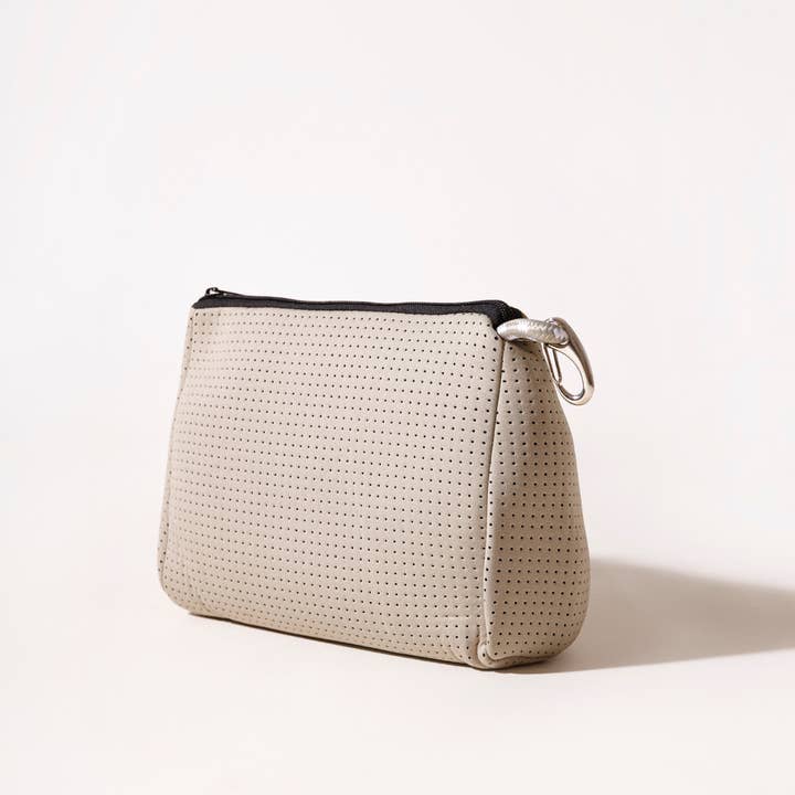 LARGE NEOPRENE POUCH TAUPE for wholesale by Pop Ups Brand