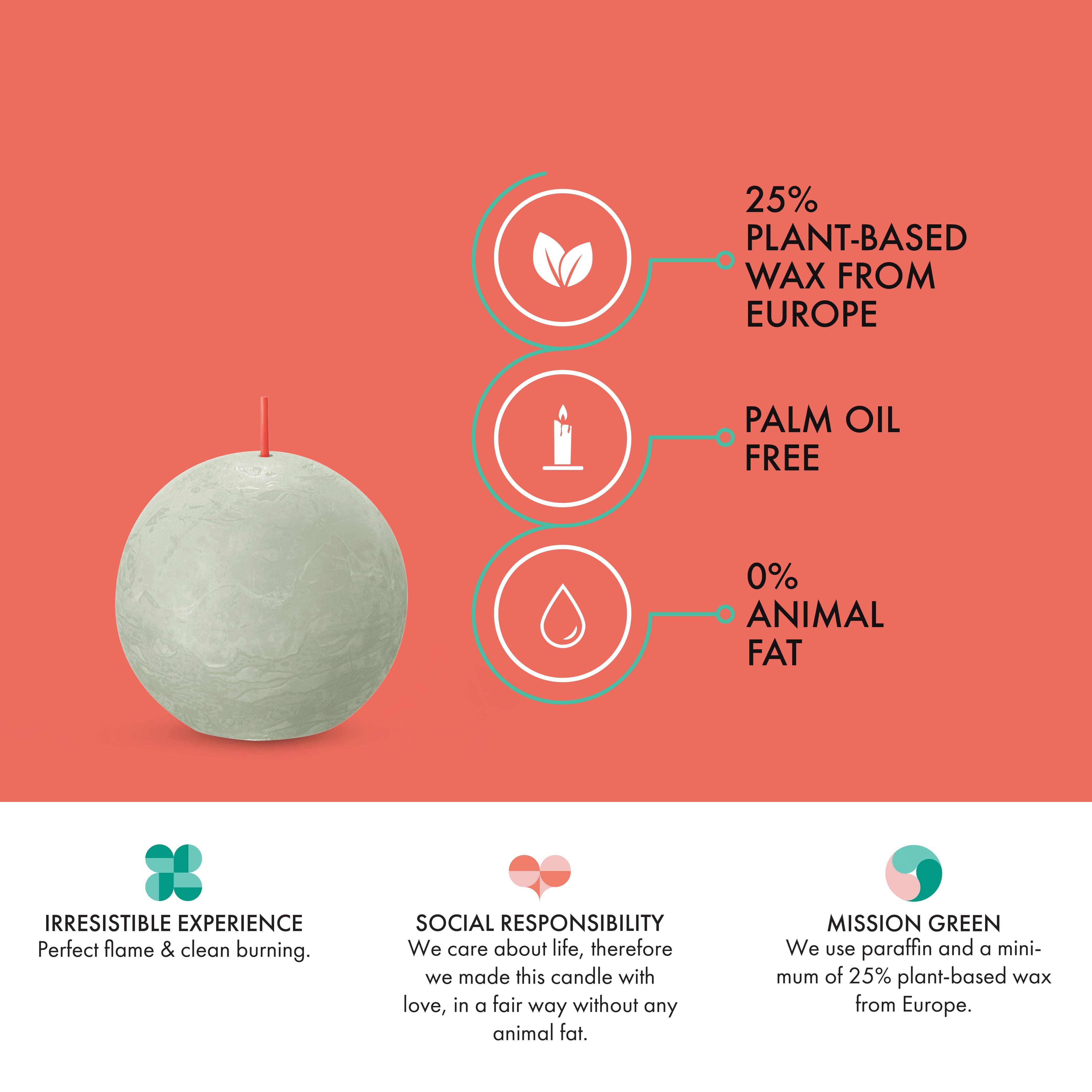 BOLSIUS – Velas de decoração por atacado – 6 Velas rústicas 3" - Inperfuted - Natural - Eco-Friendly - Cera Plant-Based - **Vendido Individualmente181