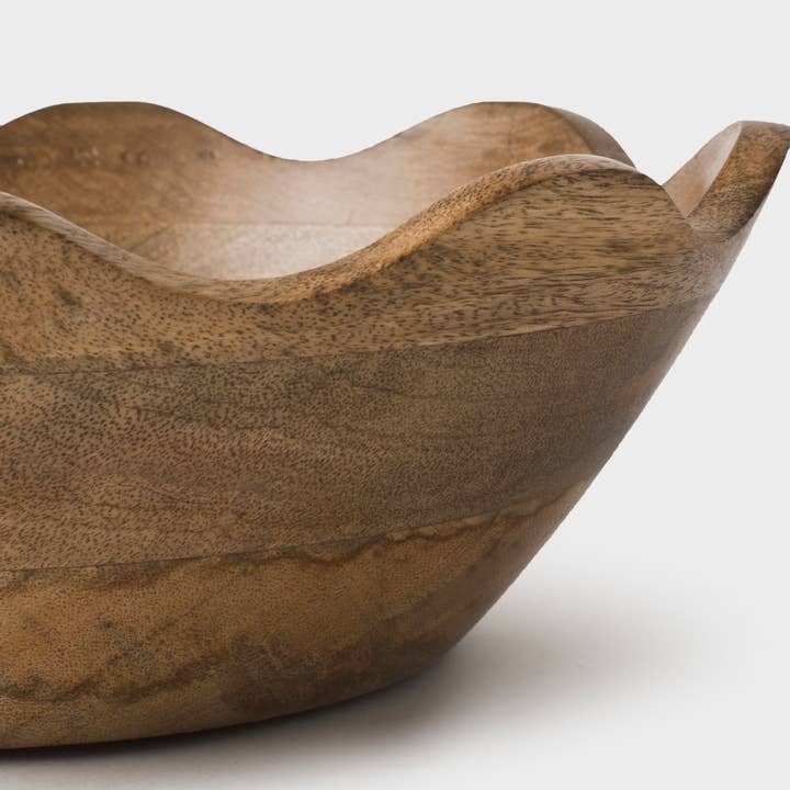 Mela Artisans - Wholesale Serve Bowl - Scalloped Wooden Bowls
