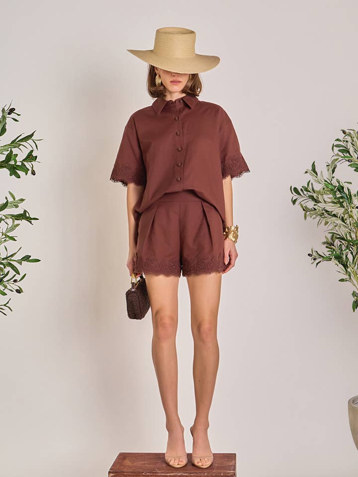 Linen Lace Shirt for wholesale by English Factory