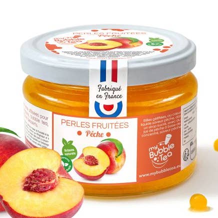 Persika fruktpärlor - Tillverkad i Frankrike för wholesale av My Bubble Tea