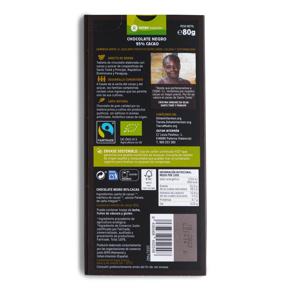Tierra Madre – wholesale Chocolate – Dark Chocolate Bar 95%Bio1