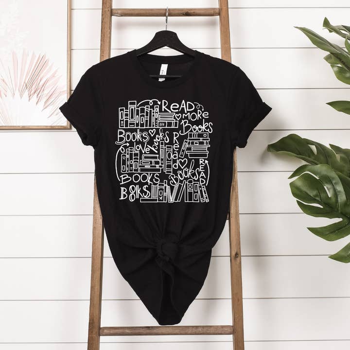 Read More Books Black Tee for wholesale by Simply Tees