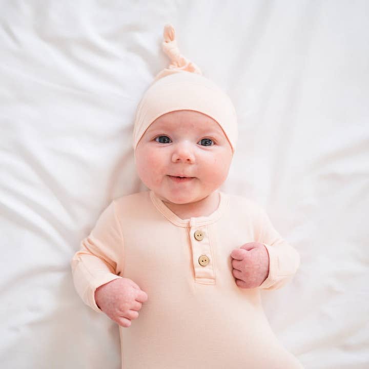 Peony Pink Bamboo Knot Hat for wholesale on Faire1