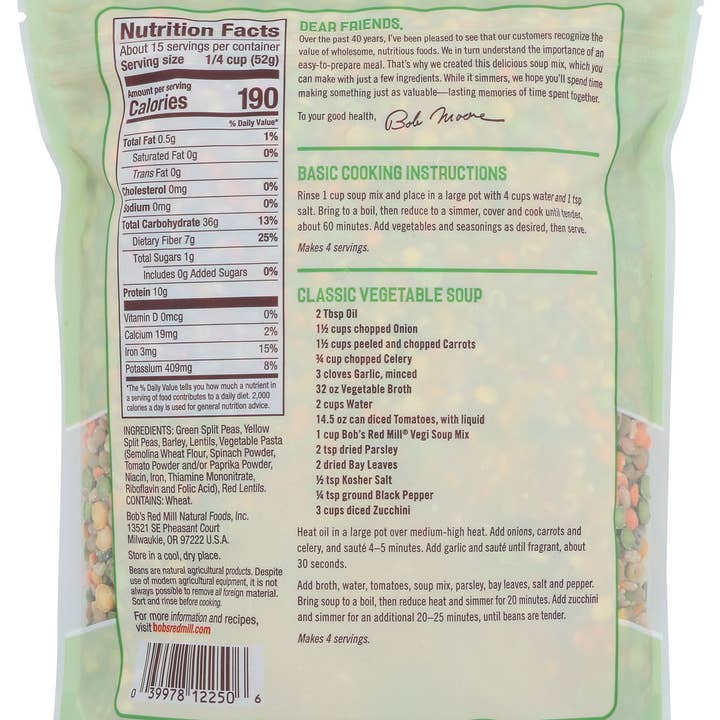 Everyday Supply Co - Wholesale Soup - BOBS RED MILL SOUP MIX VEGGIE - Case of 4