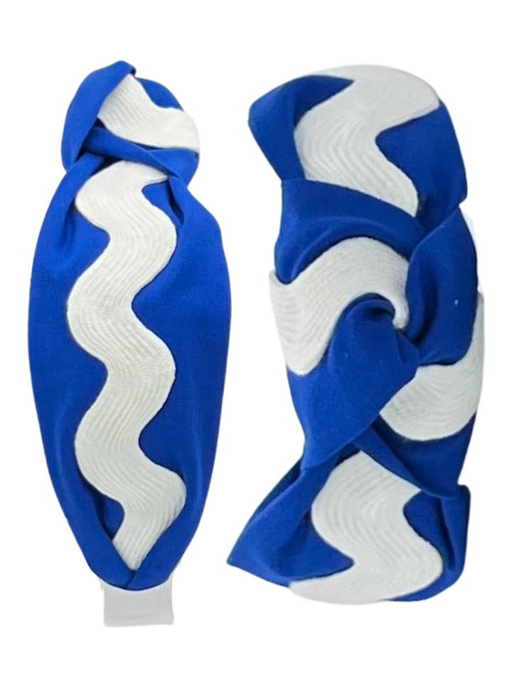 White Ric Rac on Royal Blue for wholesale by Pretty Happies