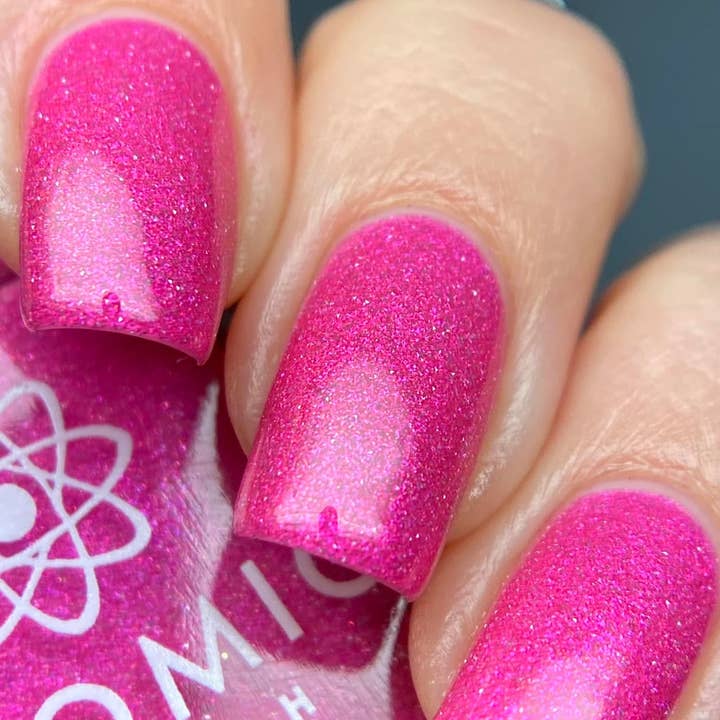Atomic Polish - Wholesale Nail Polish - Glucose Pink Nail Polish with Silver Glitter15