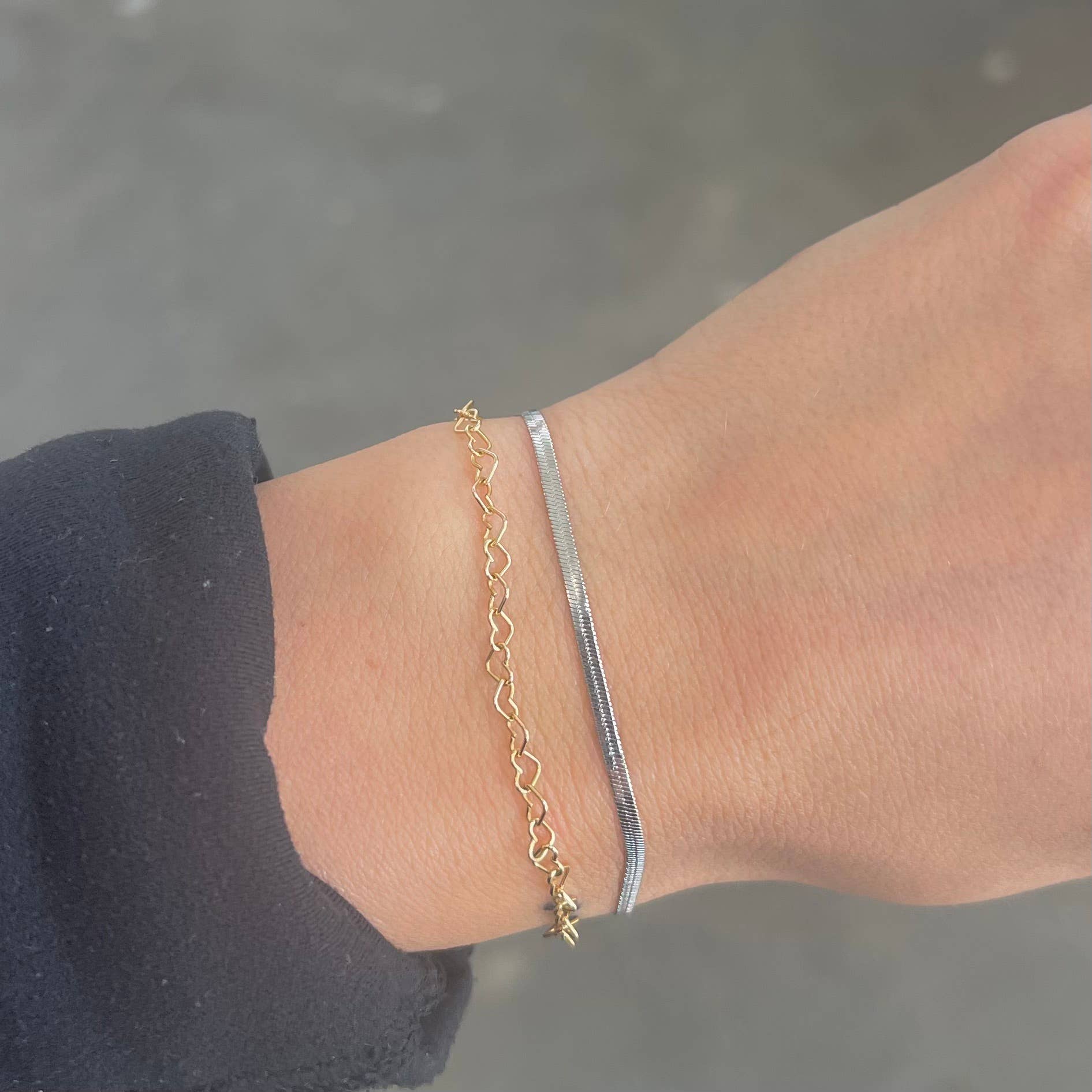 Nikki Smith Designs - Wholesale Link & Chain Bracelet - Micro Silver Herringbone Bracelet2