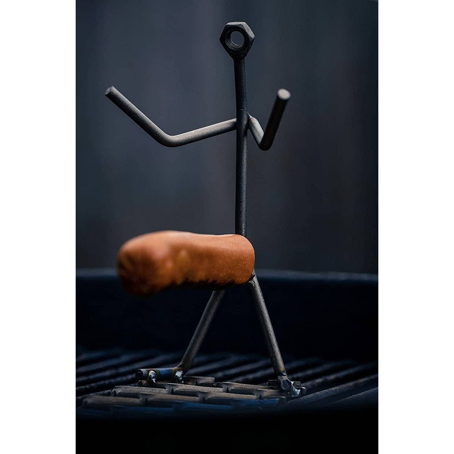 The Wine Savant /  Khen Glassware - Wholesale Outdoor Grill Tools - Steel Single Man Stick Figure Hotdog Griller Funny Barbeque1