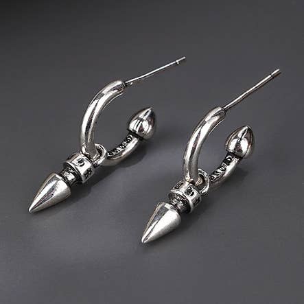 Silver Spoke Dangle Hoop earrings - Street Style Fashion for wholesale by Gemscape UK