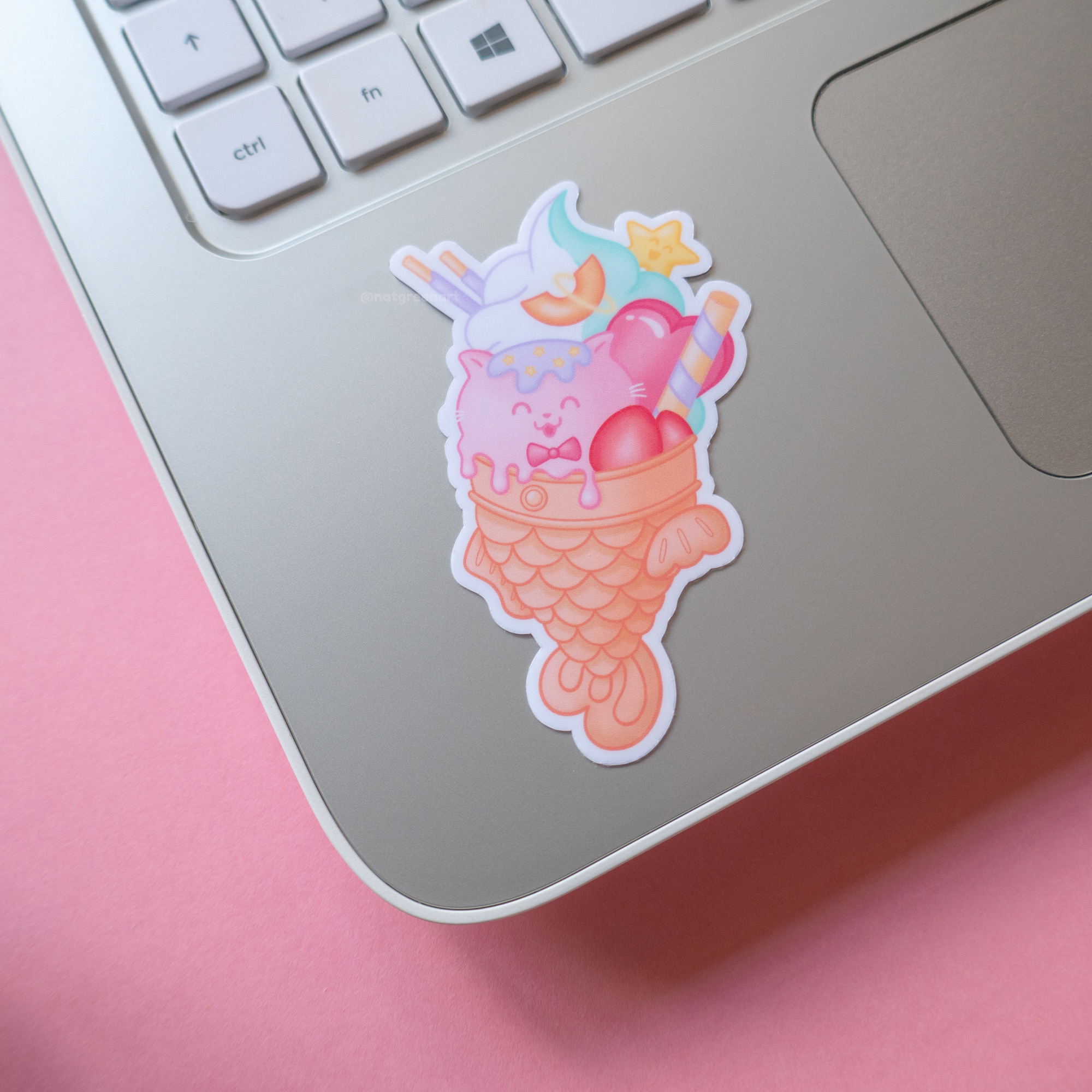 NatGreenArt - Wholesale Sticker - Taiyaki Ice Cream Glossy Vinyl Sticker1