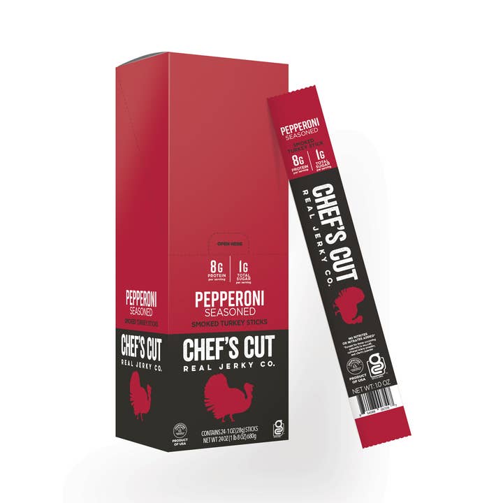KRAVE & Chef's Cut Real Jerky - Wholesale Jerky - Smoked Turkey Pepperoni Snack Sticks