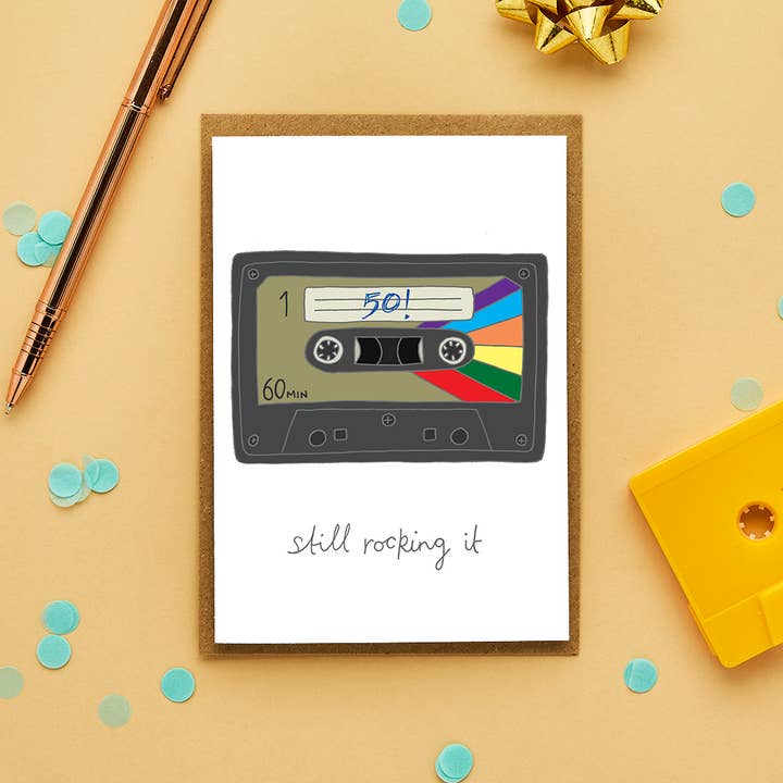 You've Got Pen On Your Face - Wholesale Birthday Card - Still Rocking It | 50th Birthday Card | Retro Birthday1