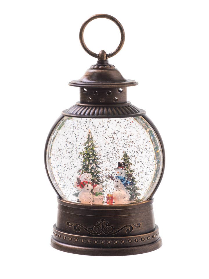 Brun LED-latern snöglob med snögubbelandskap för wholesale av Starlight Collection