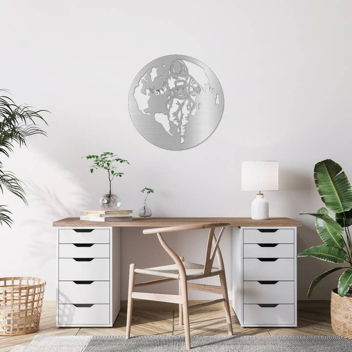 metal-plex - Wholesale Dimensionele/3D-muurkunst - Astronaut in de ruimte - Metalen wanddecoratie5