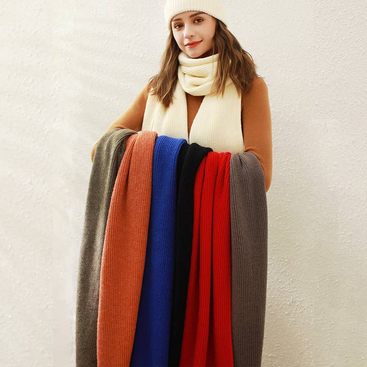 Dipped Shop - Wholesale Scarf - Women's - Solid Color Simple Knit Scarves DPKS1005