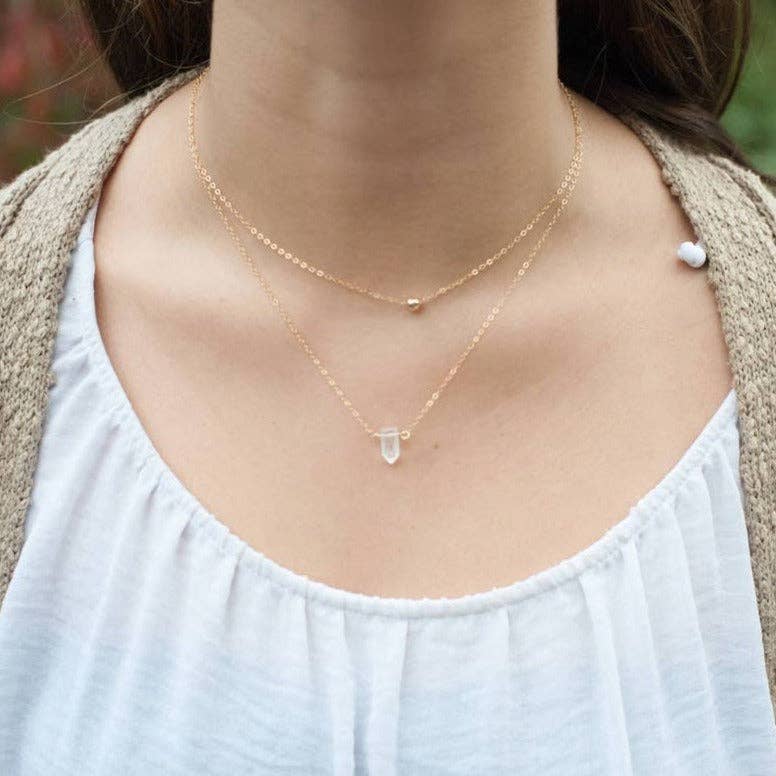 Sela+Sage – Colar pingente/pendente por atacado – Colar de Cura de Cristal de Quartzo Transparente em Preenchimento de Ouro2