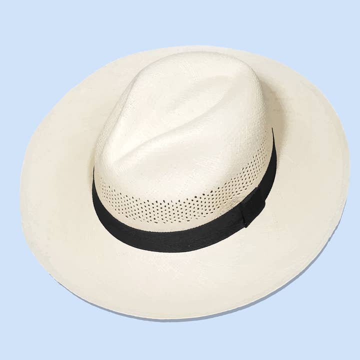 Classic Patterned White Panama Hat - Unisex for wholesale by Elegancia Tropical Genuine Panama Hats