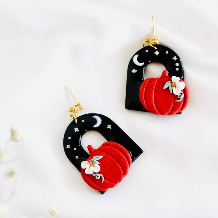 Pumpkin clay earrings | clay earrings | Halloween earrings for wholesale by PERNAZ JEWEL