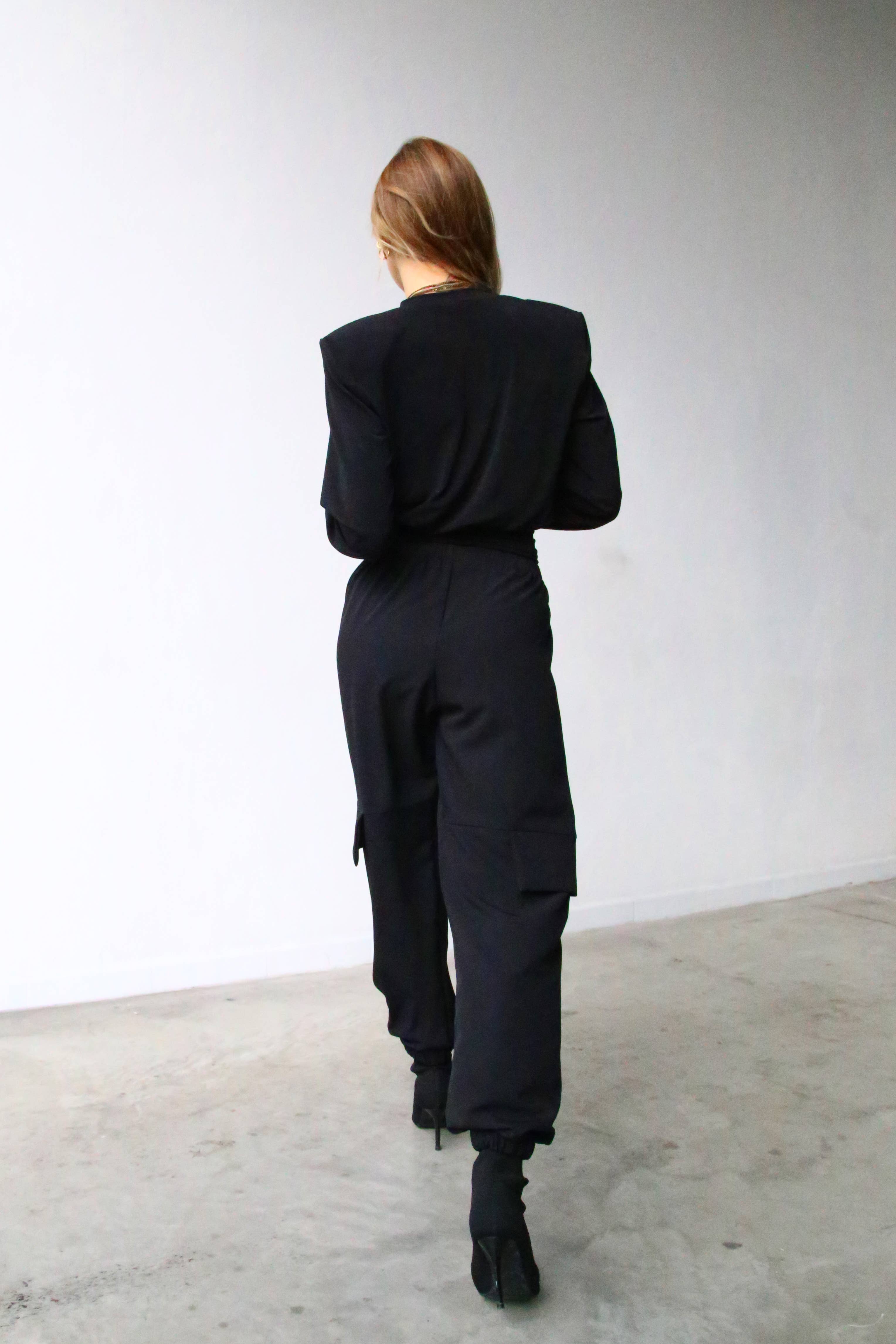 Sable P4050 BLACK CARGO PANTS WITH ELASTIC HEM for wholesale on Faire4