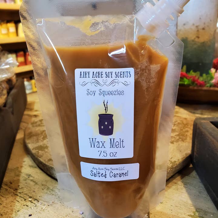 Salted Caramel Squeezable Soy Wax Melt for wholesale by AIRY ACRE SOY SCENTS LLC