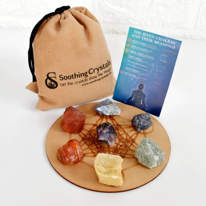 Soothing Crystals – Engroshandel Spirituelle sten og krystaller – 7 Chakra ru sten sæt, Chakra krystaller sæt,