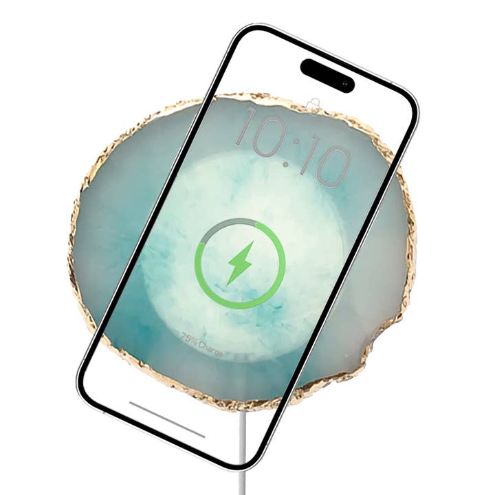 Bleu - Recharge sans fil Crystal Pad (charge rapide 15 W) pour la vente par PhunkeeTree