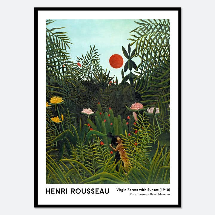Sugar & Canvas - Wholesale Art Print - Henri Rousseau Virgin Forest with Sunset Art Print HR05