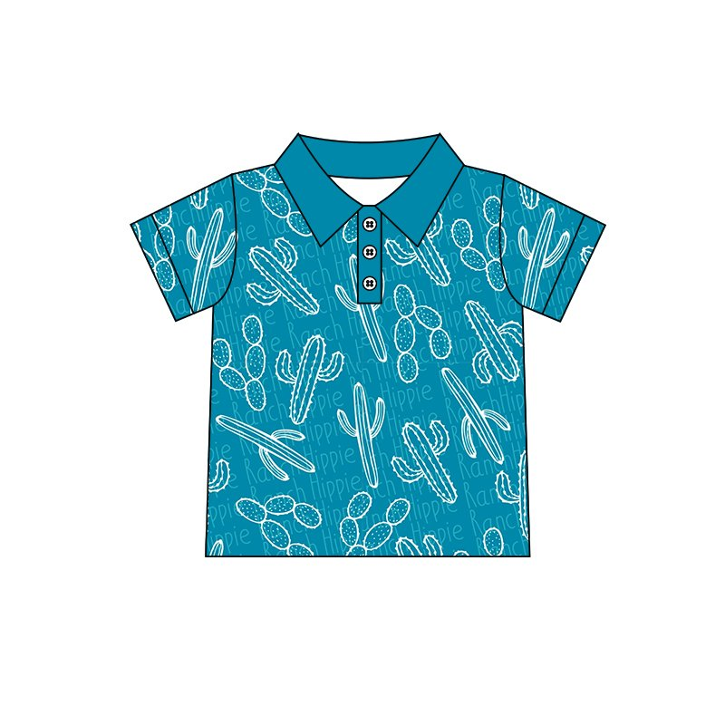 Aier Wholesale - Wholesale T-Shirt - Kids - Baby Boys western cactus buttons shirts1