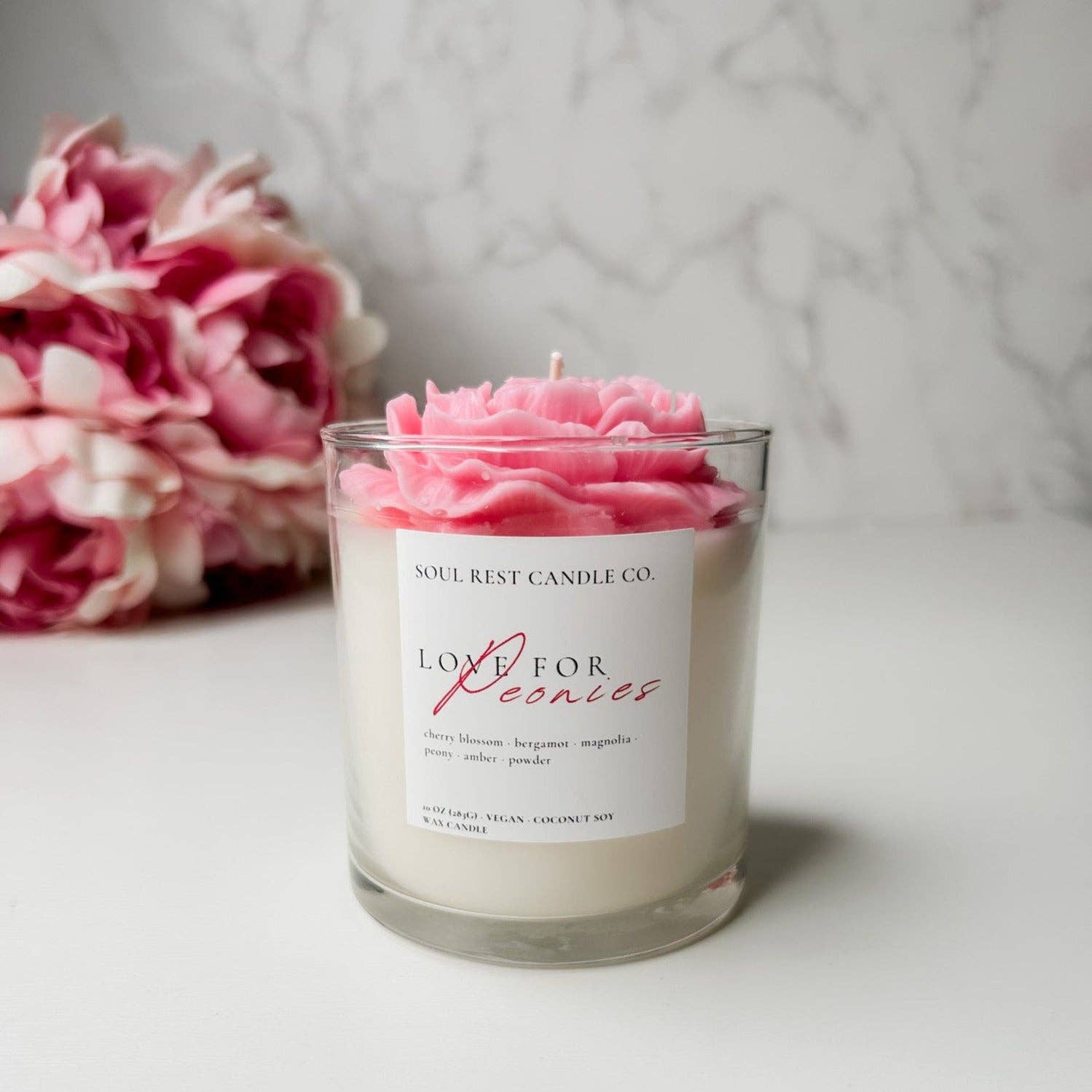 Soul Rest Candle Co. - Wholesale Jar/Filled Candle - Love for Peonies 10oz candle2