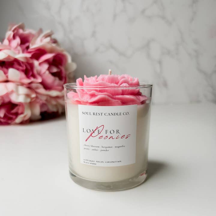 Soul Rest Candle Co. - Wholesale Jar/Filled Candle - Love for Peonies 10oz candle2