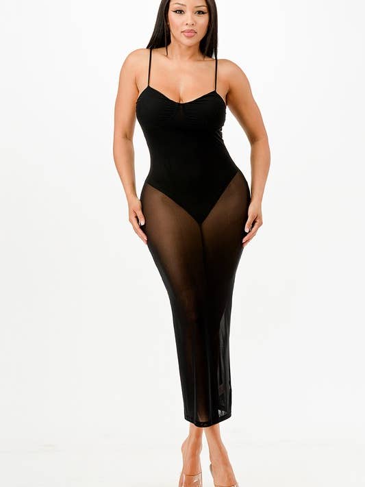 Robe midi A2571 avec body intérieur pour la vente par April Moon