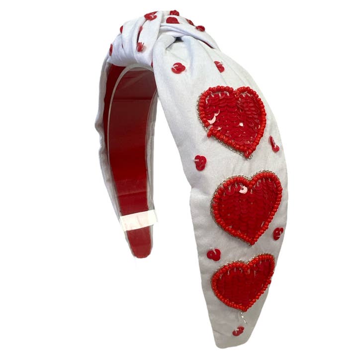 Golden Lily - Wholesale Fashion Headband - Women's - Valentine's Headband - Red Sequin Heart 0