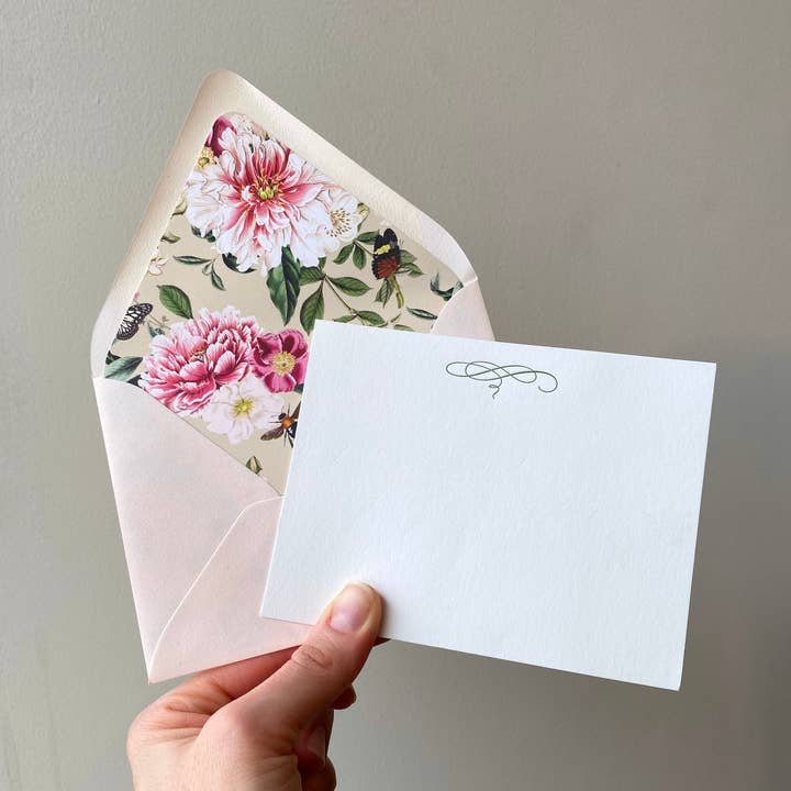 Peony Garden Letterpress Stationery Pack for wholesale by The Happy Envelope