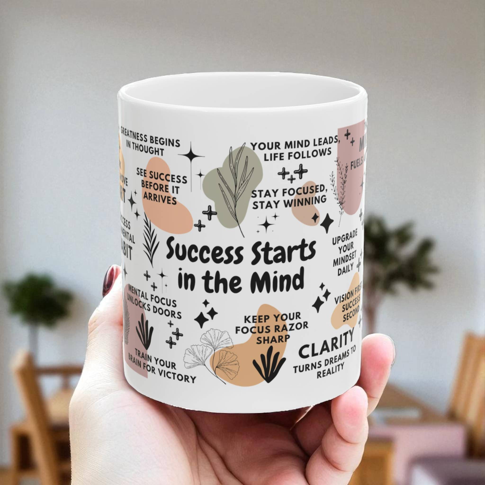 EMESLY - Wholesale Coffee Mug - Success Starts in the Mind Motivational Coffee Mug 11oz/15oz