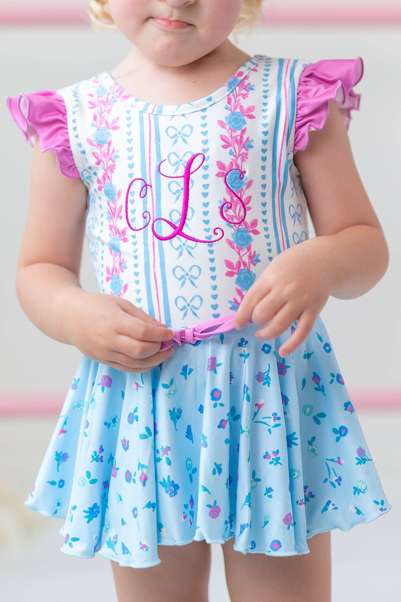 Cheeky Plum - Venta al por mayor Leotardos - Niños - Farrah Leotard - Rosé Ribbon Luxe14