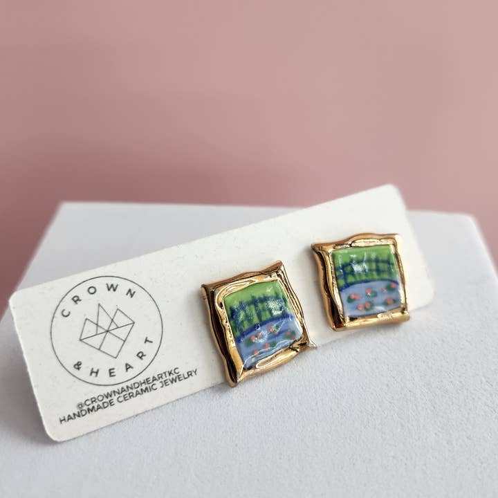 Crown & Heart - Vente Clous d'oreille - mini chefs-d'œuvre clous